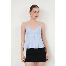 Very Moda Çizgili Askılı Bluz | D2791