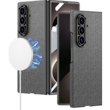 Fogy Galaxy Z Fold 8 Ultra Kamera Korumalı M-Safe Şarj Özellikli Dokulu Şık Zarif Kapak