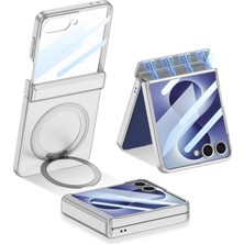 Fogy Galaxy Z Flip 8 Kılıf M-Safe Şarj Özellikli Ring Standlı Ekran Korumalı Kapak