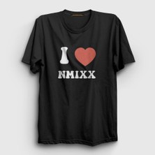 Presmono Unisex Siyah I Love Nmixx K Pop T-Shirt