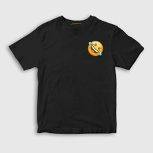 Presmono  Çocuk Siyah Gülmekten Gözünden Yaş Gelen Emoji  T-Shirt