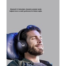 Uravas Store Bluetooth 5.0 Siyah Kablosuz Kulaklık 18 Saat Batarya Katlanabilir Tasarım Yeni Nesil