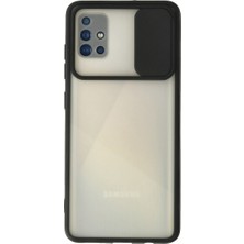 Galaxy A71 Kılıf Palm Buzlu Kamera Sürgülü Silikon - Siyah