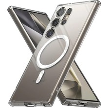 Galaxy S24 Ultra Kılıf Magneticsafe Şeffaf Silikon - Şeffaf