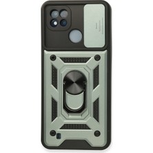 Realme C11 2021 Kılıf Pars Lens Yüzüklü Silikon - Yeşil