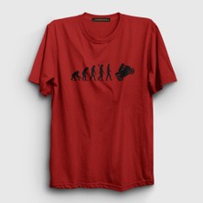 Presmono Unisex Kırmızı Evolution Evrim Motorsiklet Yarış Motoru T-Shirt