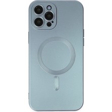 iPhone 12 Pro Max Kılıf Moshi Lens Magneticsafe Silikon - Sierra Blue
