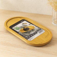 Oval Ahşap Bambu Yağdanlık Altlık ve Sunum Tepsisi 12X24X0.8 cm