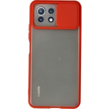 Mi 11 Lite Kılıf Palm Buzlu Kamera Sürgülü Silikon - Kırmızı