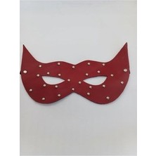 Fantezi Deri Kırmızı Renk Maske