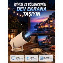 Uravas Store Full Hd 4K Destekli Akıllı Projeksiyon – 130 Inç Ekran, Uzun Ömürlü Ampul ve Çoklu Giriş