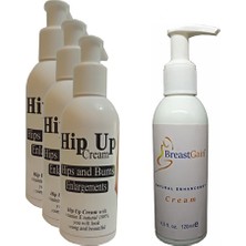 Hintohu Hipup Hip Enlargement Cream Kalça , Vücut Kremi 120 ml 3 Adet+Breastgain Toparrlayıcı Göğüsbakım Kremi