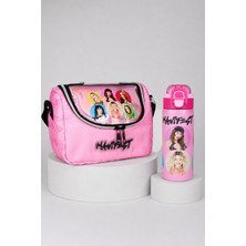 x Dekomus Lisanslı Manifest Toz Pembe Collection Termoslu Beslenme Çantası ve 600 ML Çelik Matara Seti