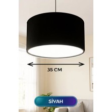 Uravas Store Siyah Kumaş Başlıklı Sarkıt Avize 35 cm