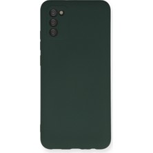 Galaxy A03S Kılıf Nano Içi Kadife Silikon - Koyu Yeşil