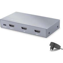 Pazarcan Metal HDMI Splitter 1 In 2 Out Gri