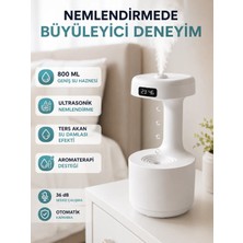 Stylmenplus Ultrasonik Hava Nemlendirici 800 ml Aromaterapi Difüzör Ters Su Damlası Efektli