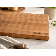 Carlo Pablo %100 Doğal El Yapımı Kesme Tahtası(End Grain) Premium Amerikan Meşe, Antibakteriyel Çizilmez Yüzey, Su Geçirmez (Avrupa'da Üretilmiştir)
