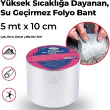 Pazarcan Çatı Boru Duvar Çatlakları Için Suya Isıya Dayanıklı Yapışkanlı Folyo Bant 5 Metre 10 Santime