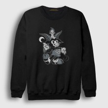 Presmono Unisex Siyah Do Walt Thou Wilt Cartoon Baphomet Sweatshirt