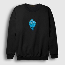 Presmono Unisex Siyah Ateş ve Su Oyun Watergirl Sevgili Sweatshirt