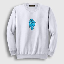 Presmono Unisex Beyaz Ateş ve Su Oyun Watergirl Sevgili Sweatshirt