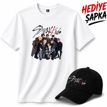 BarsDepo Straykids Tişört, Premıum Kalite Unisex Çocuk / Yetişkin (Şapka Hediyeli)