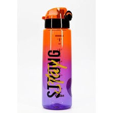 Moontime Alaçatı Su Matarası Tritan Geniş Ağız Su Şişesi Grafiti Spor Matarası Suluğu Bpasız 800 ml Turuncu 0104