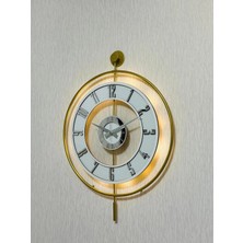 Moontime Alaçatı Metal Camlı Duvar Saati 50 x 70 cm Orta Boy Işıklı Gerçek Cam M51-GOLD-ŞEFFAF-BEYAZ-GÜMÜŞ