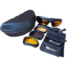 Empressco Daisy Tactical 4 Farklı Renk Lensli Çantalı Gözlük / Motorcu Dağcı Asker Gözlüğü