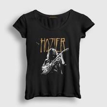Presmono Kadın Siyah Dublin Guitar Müzik Hozier T-Shirt