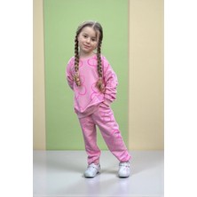 Fao Shop 7 - 24 Fao Shop 7-24 Kız Çocuk Sweatshirt Eşofman Takımı Pamuklu Desenli Alt Üst Takım