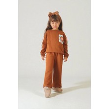 Fao Shop 7 - 24 Fao Shop 7-24 Kız Çocuk Üst Alt Takım Sweatshirt ve Pantolon Rahat Günlük Kombin