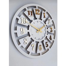 Moontime Alaçatı Beyaz Rakam Detaylı Duvar Saati 40 cm