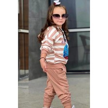 Fao Shop 7 - 24 Fao Shop 7-24 Kız Çocuk Sweatshirt Eşofman Takımı Pamuklu Desenli Alt Üst Takım