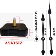 Moontime Alaçatı Sessiz Duvar Saati Mekanizması Qurtz Askısız 22 mm Şaft (60 cm -80 cm Saatler Için Uygundur)