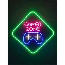 Moontime Alaçatı Gamer Zone Neon Tabela Neon LED Dekoratif Duvar Aydınlatması Neon Duvar Dekorasyonu