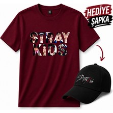 BarsDepo Straykids Tişört, Premıum Kalite Unisex Çocuk / Yetişkin (Şapka Hediyeli)