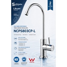 Likuan NCPS803CP-L Nsf Sertifikalı LED Timer Akıllı Su Arıtma Musluğu Krom