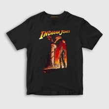 Presmono  Çocuk Siyah Temple Of Doom Film Indiana Jones T-Shirt