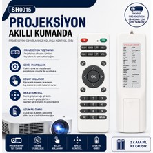 AŞIK STORE SH0015 Projeksiyon Akıllı Kumanda Çoklu Marka Uyumlu Universal Projektör Uzaktan Kumanda