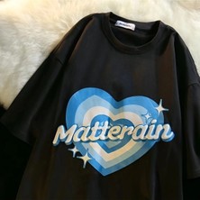 Tarzsokak Siyah Unisex Matterain Kalp Tişört