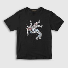 Presmono  Çocuk Siyah Astronot Ufc Mma Hediye Güreşçi Güreş T-Shirt
