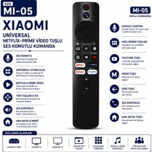 AŞIK STORE Mı-05 Universal Akıllı Kumanda Sesli Komutlu Netflix Prime Video Youtube Tuşlu