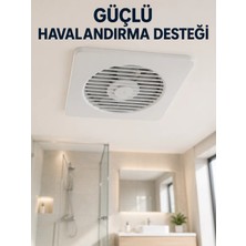 Uslucan Alışveriş Dekoratif Banyo ve Mutfak Aspiratörü 150 mm 20,8 x 20,8 cm 20 W Havalandırma Fanı