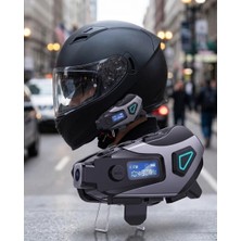 Motosiklet Kask Bluetooth Kulaklık Uzun Pil Ömrü Kamera ve Sesli Komut Destekli - 5805-8734