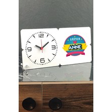 Moontime Alaçatı Süper Anne Hediye Ahşap Masa Saati