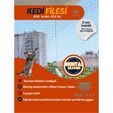Moontime Alaçatı 1.5X11 2mm 4CMX4CM Balkon Filesi(Kedi)  Montaj Kılavuzu+Montaj Ekipmanı Hediyeli