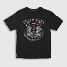Presmono  Çocuk Siyah Thailand Kaplan Ufc Mma Muay Thai T-Shirt