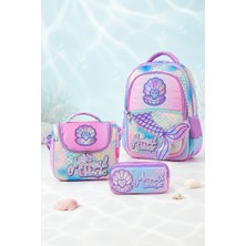 Muggle Bubbles 5440 Mermaid Magic Deniz Kızı 3’lü Ilkokul Çantası Beslenme Çantası Kalemlik Seti